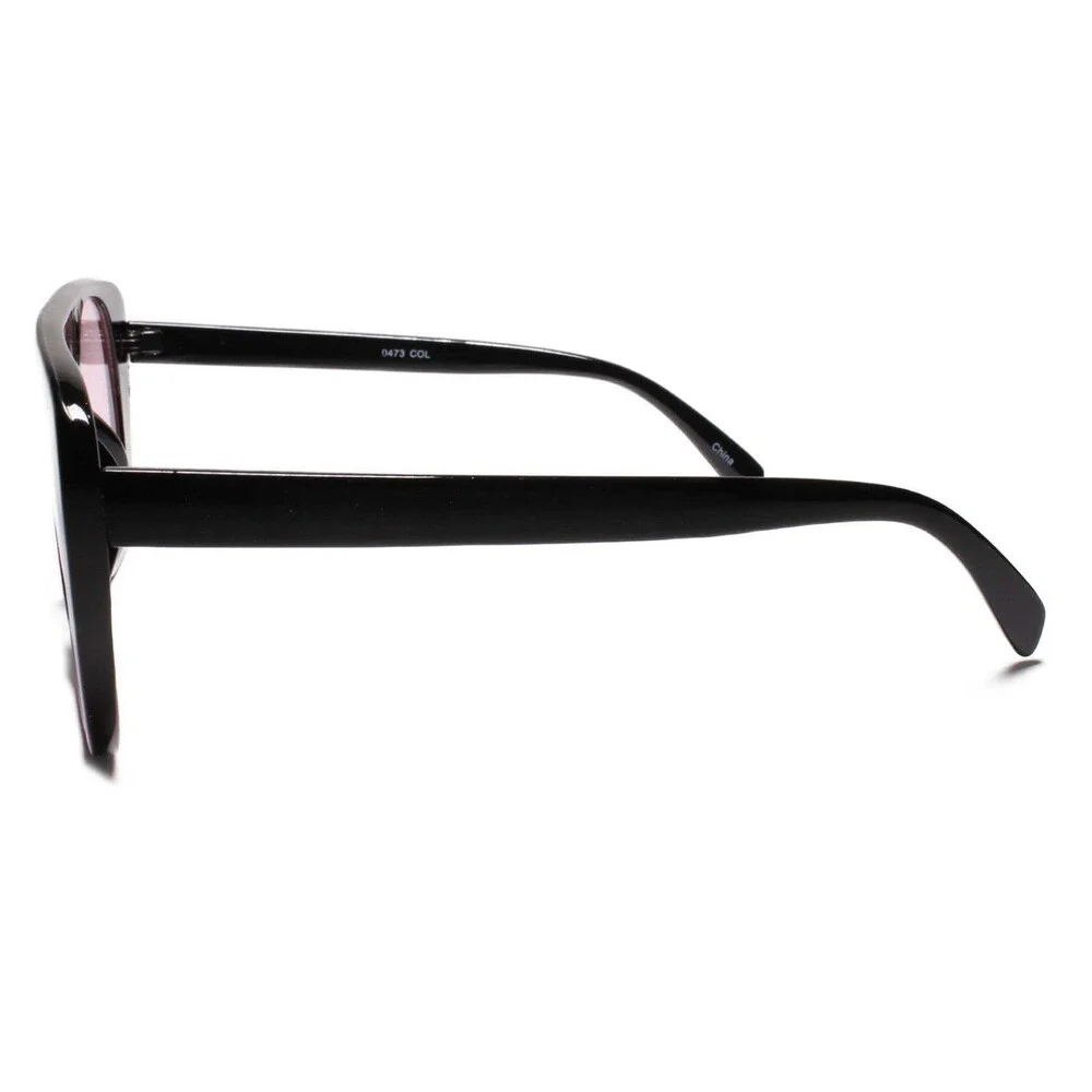 Funky 80s 90s Party Club Hip Hop Rapper Gangster Flat Top Pink Lens Sunglasses